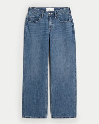 Curvy Mid-Rise Medium Wash Baggy Jeans