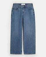 Curvy Mid-Rise Medium Wash Baggy Jeans