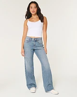 Curvy Mid-Rise Medium Wash Baggy Jeans