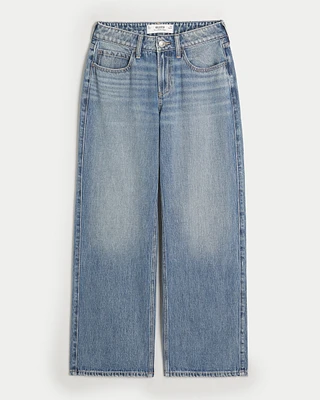 Curvy Mid-Rise Medium Wash Baggy Jeans