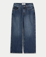 Curvy Mid-Rise Dark Wash Baggy Jeans