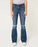 High-Rise Ripped Medium Wash Flare Jeans