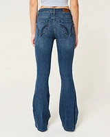 High-Rise Ripped Medium Wash Flare Jeans