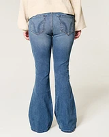 Low-Rise Medium Wash Flare Jeans