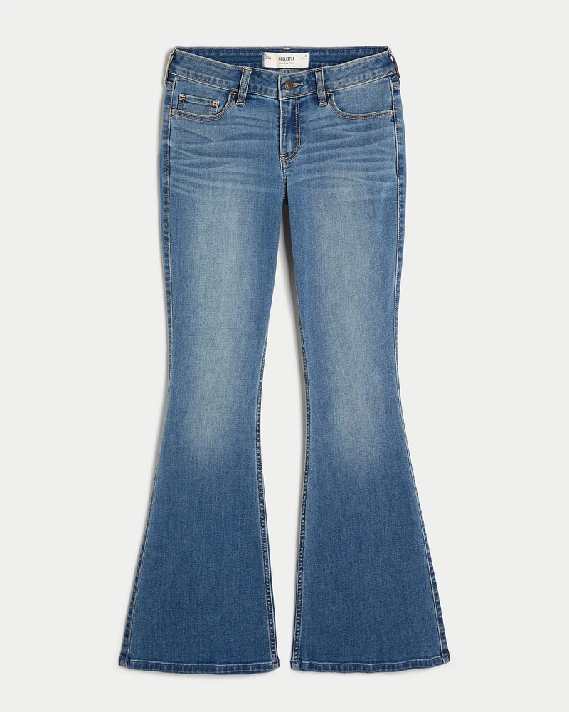 Low-Rise Medium Wash Flare Jeans