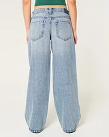 Low-Rise Light Wash Super Baggy Jeans