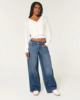 Low-Rise Dark Wash Super Baggy Jeans