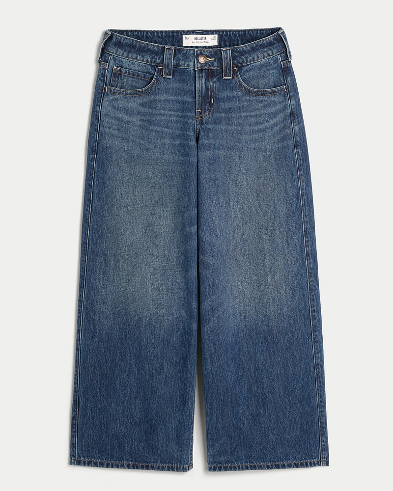 Low-Rise Dark Wash Super Baggy Jeans