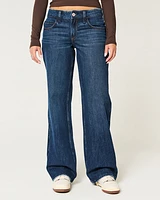 Low-Rise Dark Wash Baggy Jeans