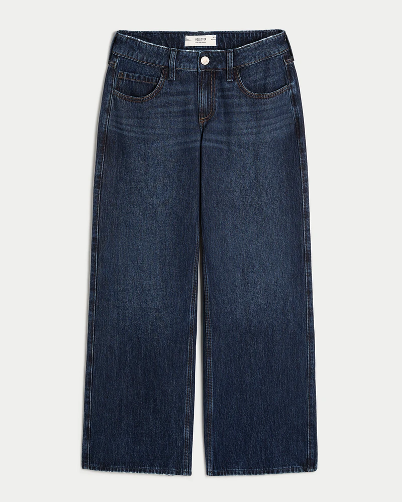 Low-Rise Dark Wash Baggy Jeans