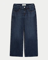 Low-Rise Dark Wash Baggy Jeans