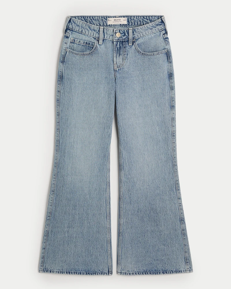 Low-Rise Light Wash Baggy Flare Jeans