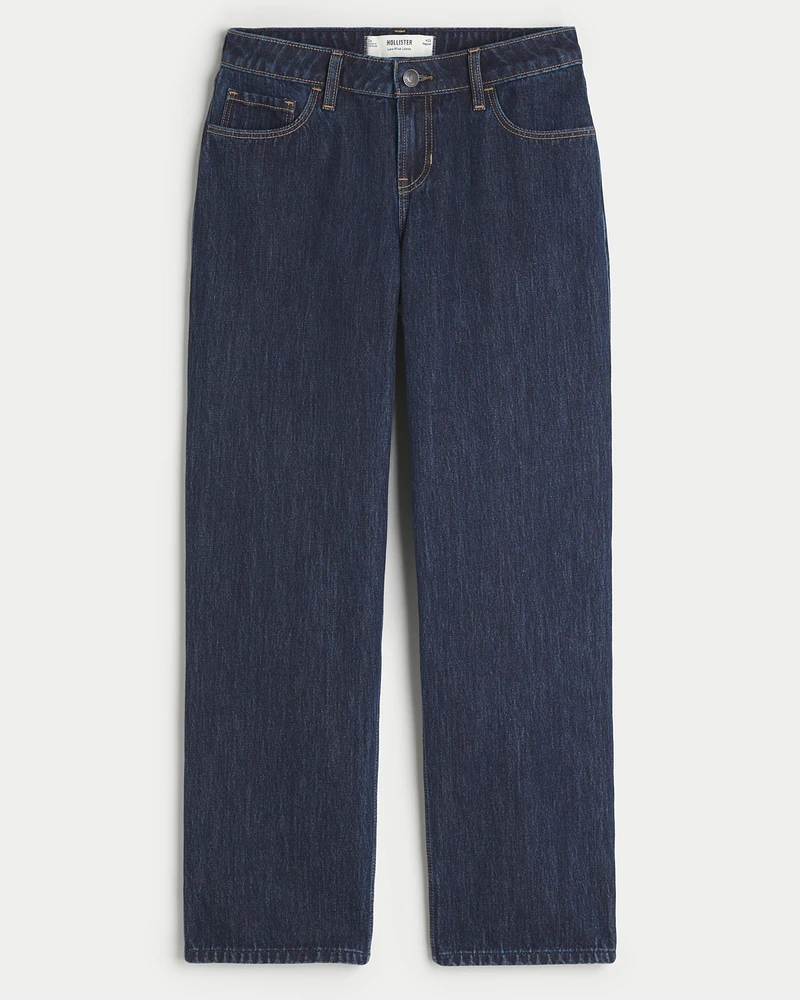 Low-Rise Dark Wash Loose Jeans