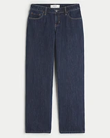 Low-Rise Dark Wash Loose Jeans