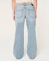 Low-Rise Distressed Medium Wash Baggy Jeans