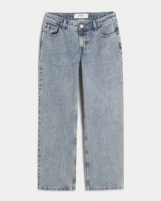 Low-Rise Light Wash Slouchy Straight Jeans