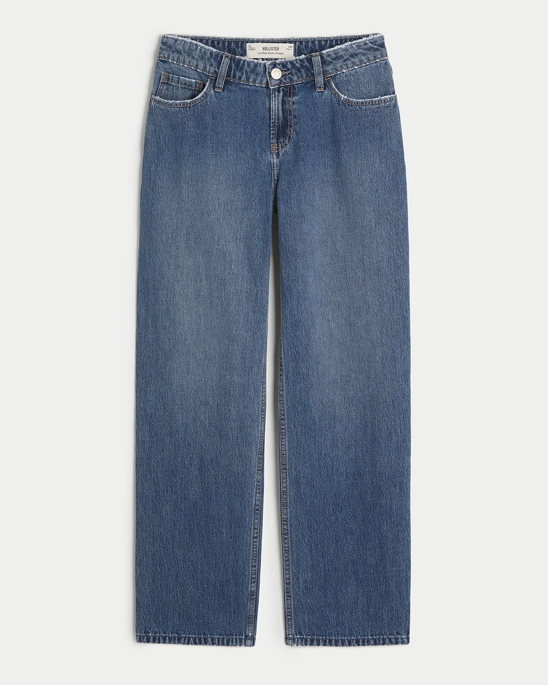 Low-Rise Dark Wash Slouchy Straight Jeans