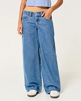 Low-Rise Medium Wash Super Baggy Jeans