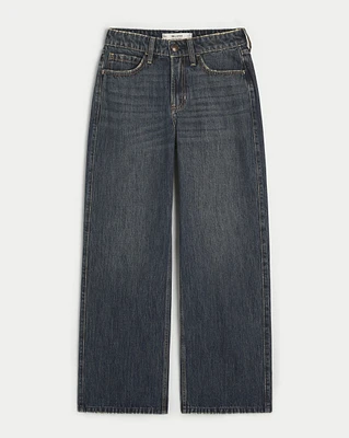 High-Rise Dark Wash Baggy Jeans