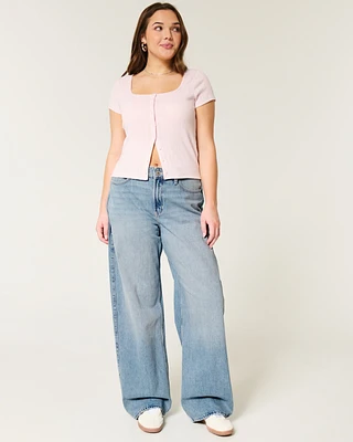 High-Rise Light Wash Baggy Jeans
