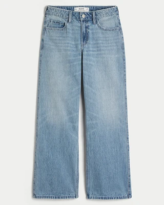 Curvy Mid-Rise Light Wash Baggy Jeans