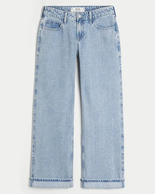 Low-Rise Light Wash Baggy Jeans