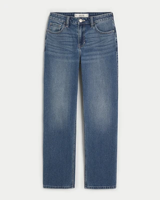 High-Rise Medium Wash Straight Jeans