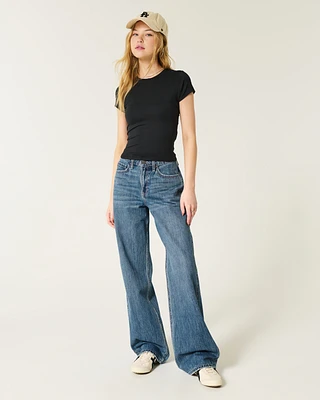 High-Rise Medium Wash Baggy Jeans