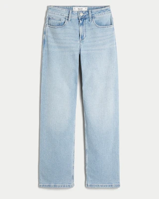 High-Rise Light Wash Dad Jeans