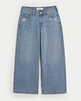 Low-Rise Distressed Light Wash Super Baggy Jeans