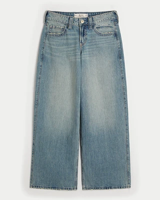 Low-Rise Medium Wash Super Baggy Jeans