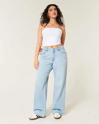 Curvy High-Rise Distressed Baggy Jeans