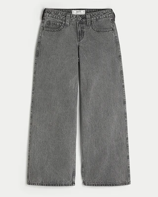 Low-Rise Washed Black Super Baggy Jeans