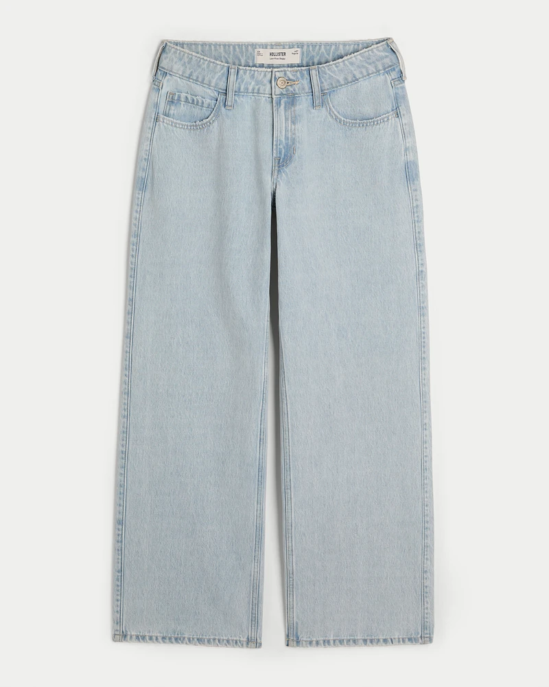 Low-Rise Light Wash Baggy Jeans