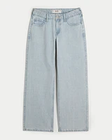 Low-Rise Light Wash Baggy Jeans