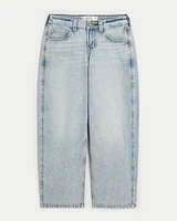 Low-Rise Light Wash Tapered Baggy Jeans