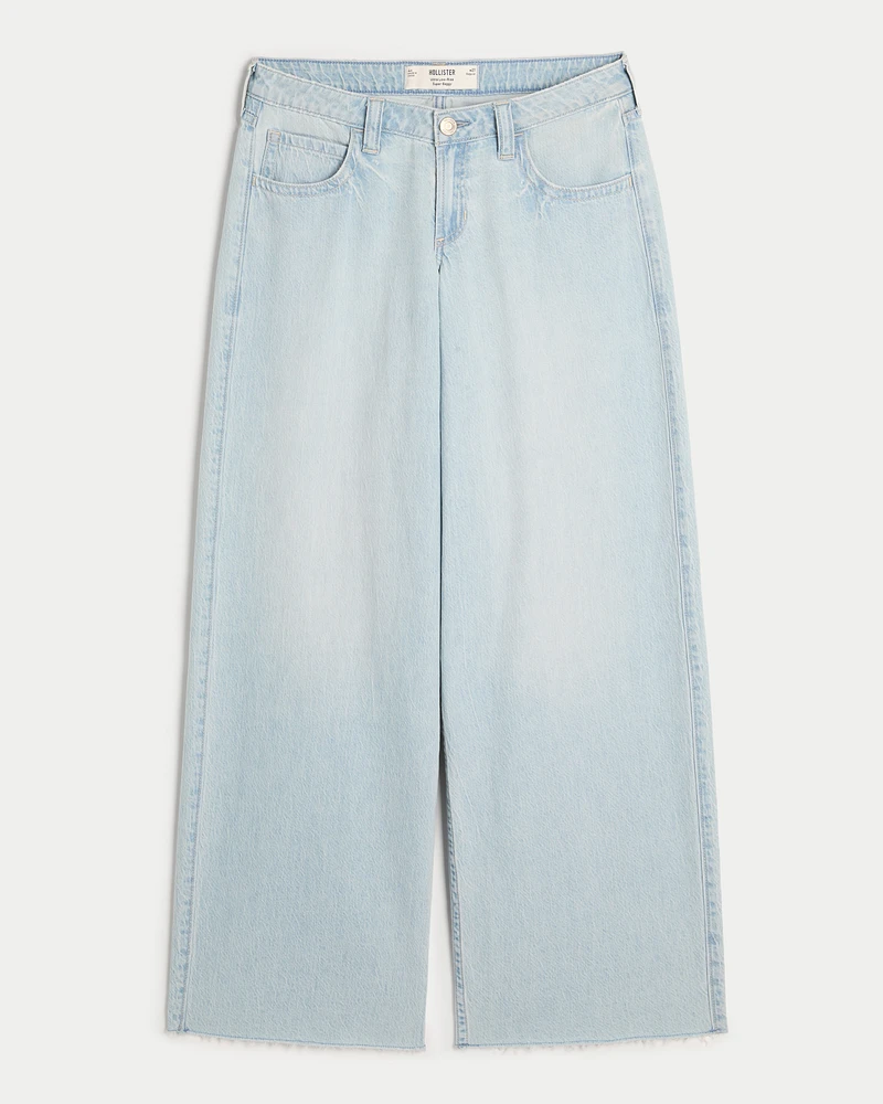 Ultra Low-Rise Light Wash Super Baggy Jeans