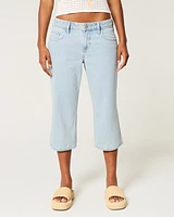 Low-Rise Light Wash Capri Jeans