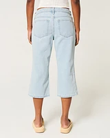 Low-Rise Light Wash Capri Jeans