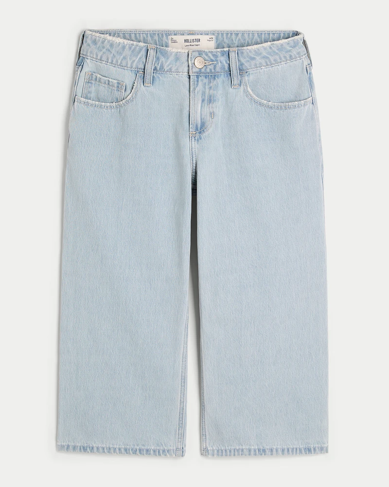 Low-Rise Light Wash Capri Jeans