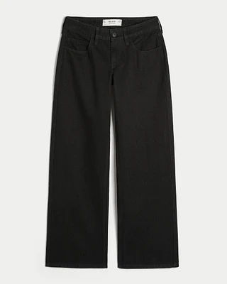 Low-Rise Black Baggy Jeans