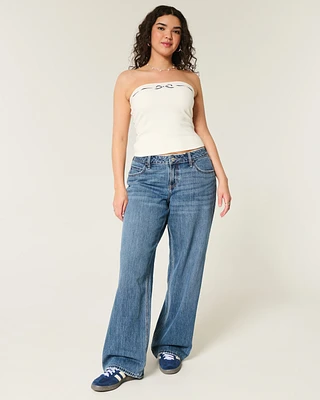 Curvy Low-Rise Medium Wash Baggy Jeans