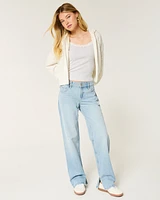 Low-Rise Light Wash Loose Jeans