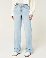 Low-Rise Light Wash Loose Jeans