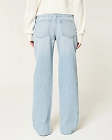 Low-Rise Light Wash Loose Jeans