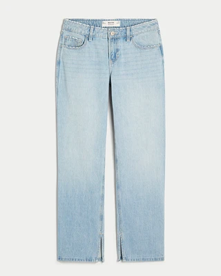 Low-Rise Light Wash Loose Jeans