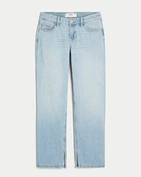 Low-Rise Light Wash Loose Jeans