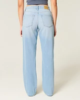 Curvy High-Rise Ripped Light Wash Dad Jeans