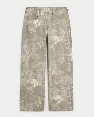 Low-Rise Camo Baggy Jeans