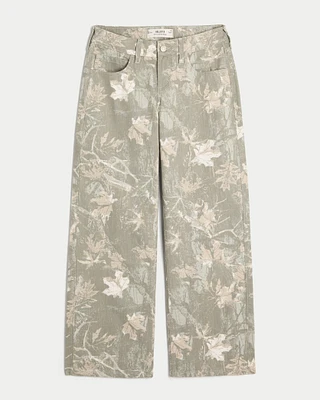 Curvy Low-Rise Camo Baggy Jeans